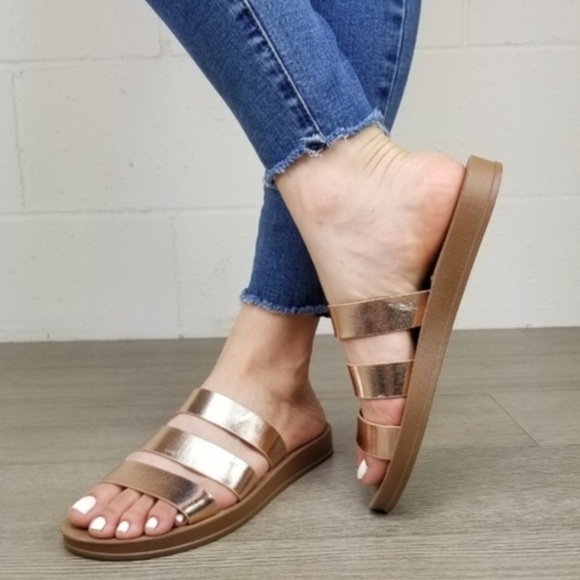 Rose Gold Strap Sandal Flexible Sole for Comfort - Picture 2 of 14